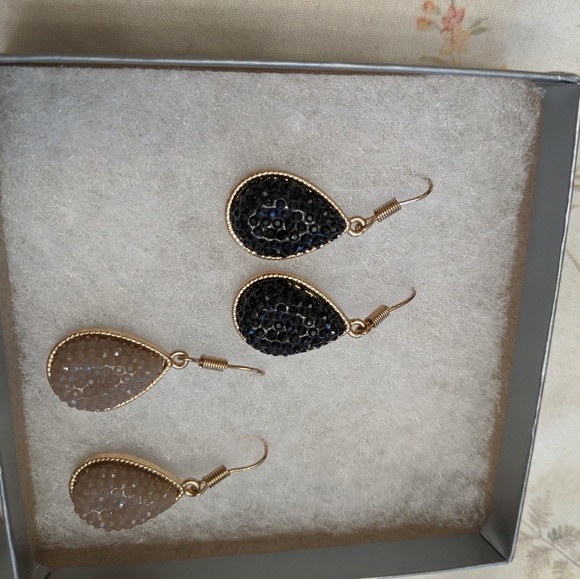 Two Rain Drop Earrings - Picture 3 of 8